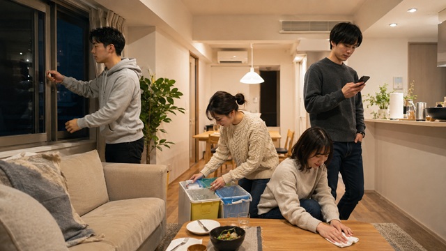 騒音やゴミなどのトラブルを防ぐ大学生