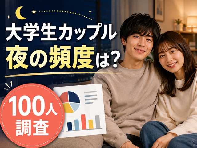 大学生カップルの夜の頻度を調査した男女100人のアンケート結果